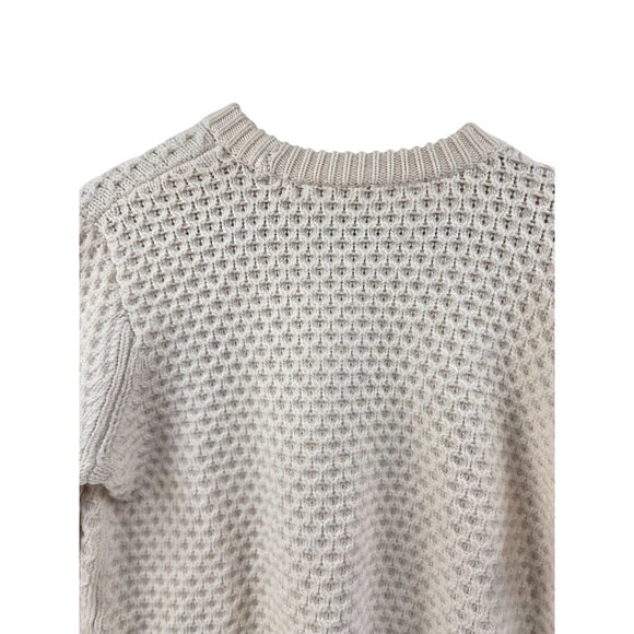 Tory Burch Womens Ivory Merino Wool Colorblock Crewneck Sweater Top M Classic - Picture 5 of 6